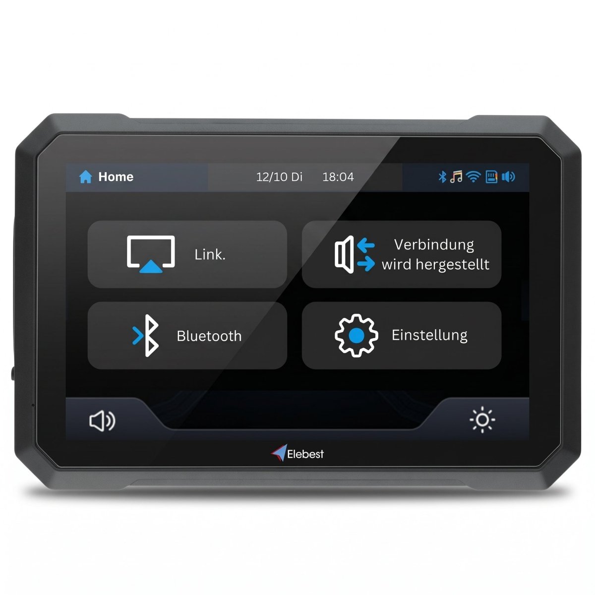 Elebest C750 Motorrad Navi 7 Zoll mit Wireless Apple CarPlay und Android Auto