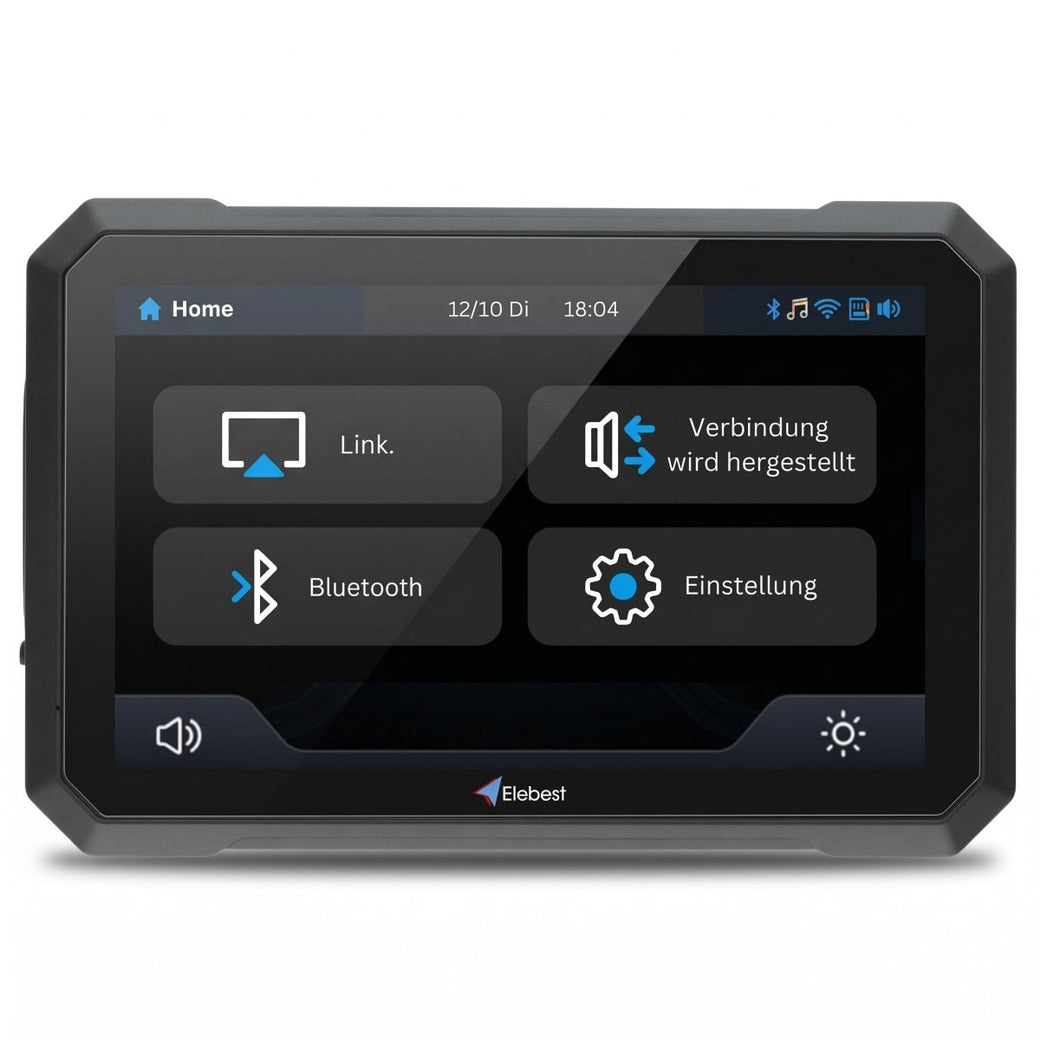 Elebest C750 – 7 Zoll Motorrad-Navi mit Wireless CarPlay und Android Auto