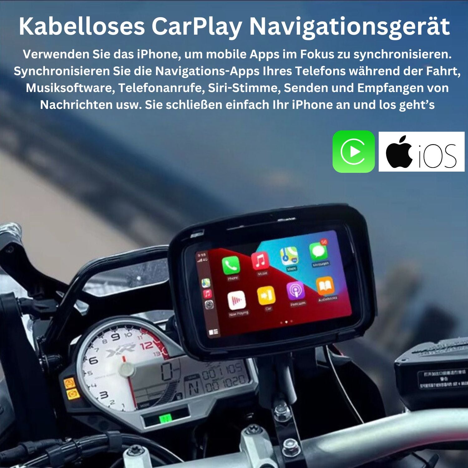 CarPlay C650 Motorrad-Navi 5 Zoll Apple CarPlay Android Auto - Elebest