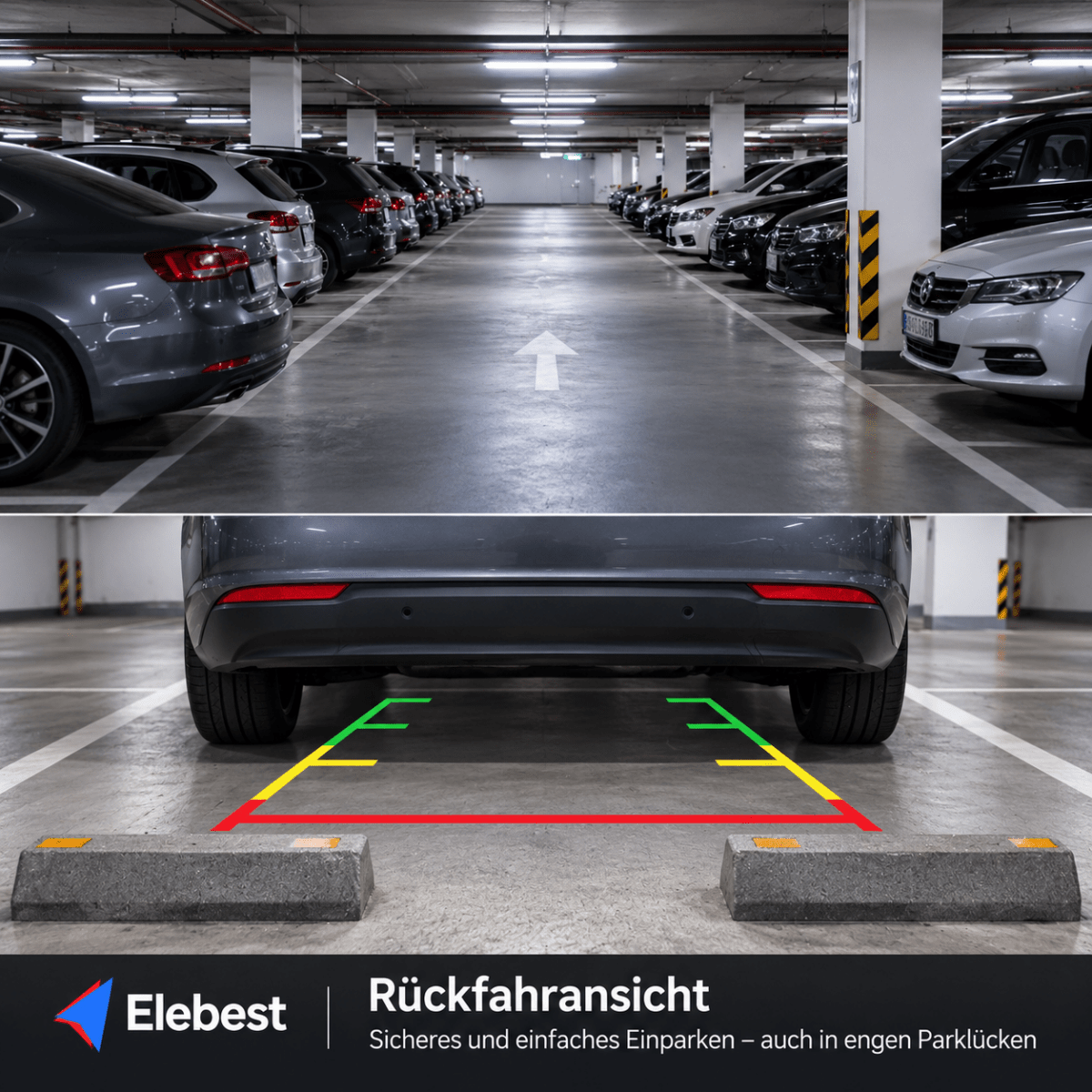 Elebest Navi mit Rückfahrkamera für die Montage am Heck