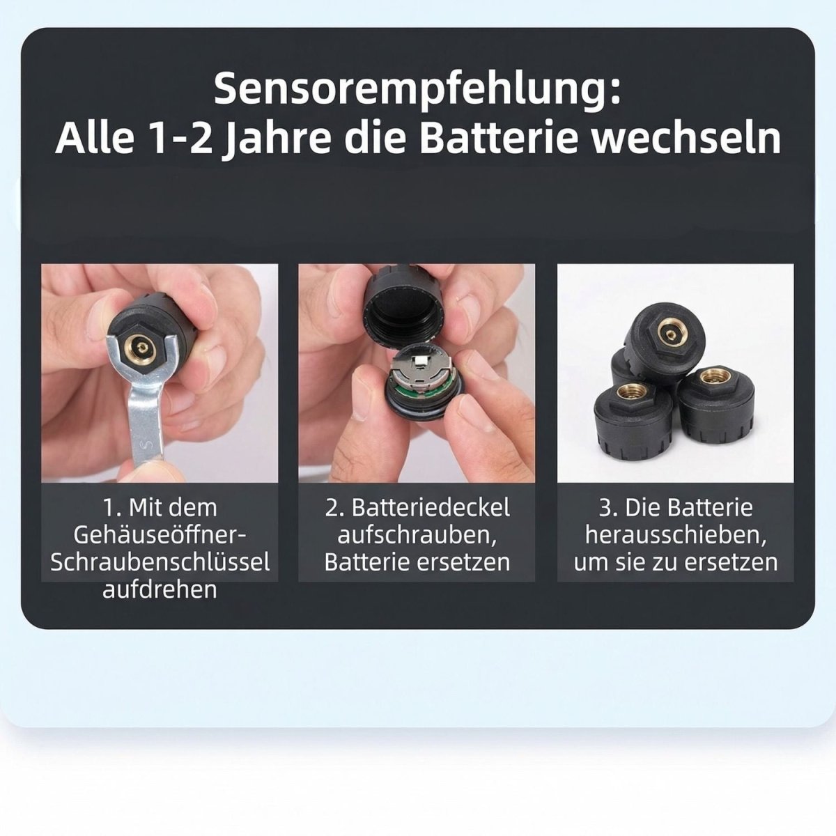 Elebest Bluetooth TPMS Reifendruckkontrolle, Reifendrucksensor Set 4 Stück