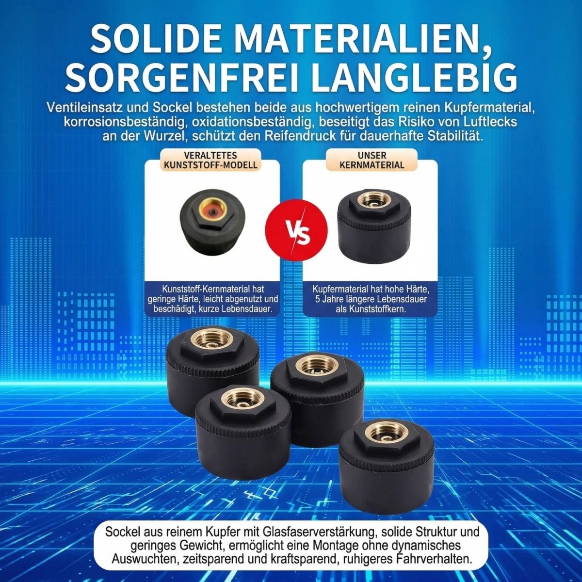 Elebest Bluetooth TPMS Reifendruckkontrolle, Reifendrucksensor Set 4 Stück