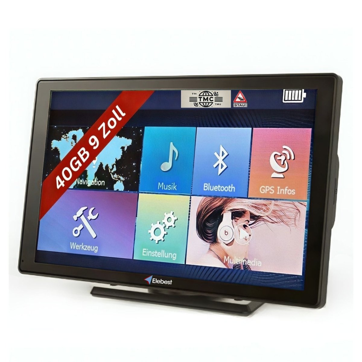 Elebest City 90T Navi TMC Fahrspurassistent Elebest Wohnmobil Navigationsgerät 9 Zoll HD Display NAVI mit TMC funktion