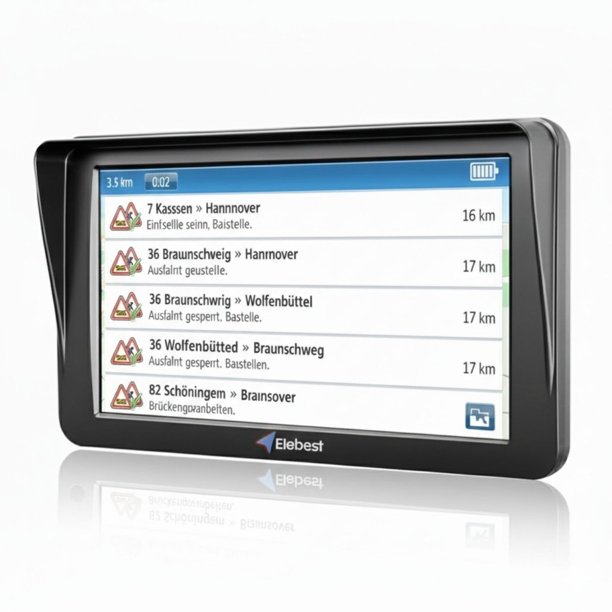 Elebest City 90TMC Navi – 9" GPS mit TMC & Europa - Karten Elebest City 90TMC Europa Navi mit Updates