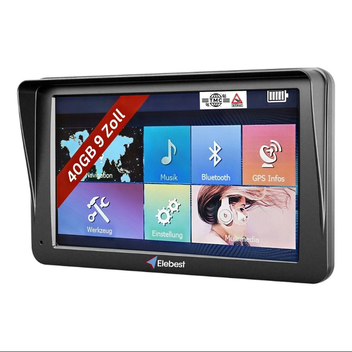 Elebest City 90TMC Navi 9 Zoll Navigationsgerät Elebest Navi NAVI mit TMC funktion