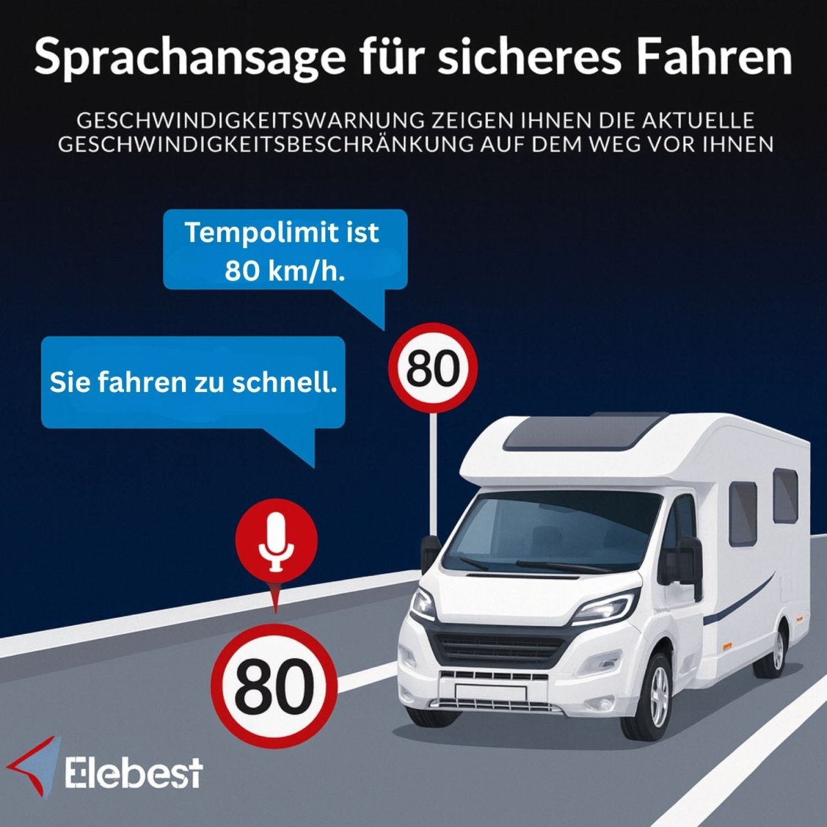 Elebest Drive 924K Wohnmobil - Navi 9 Zoll mit Stellplätzen (Kabel - Rückfahrkamera) Elebest Navi navi vergleich