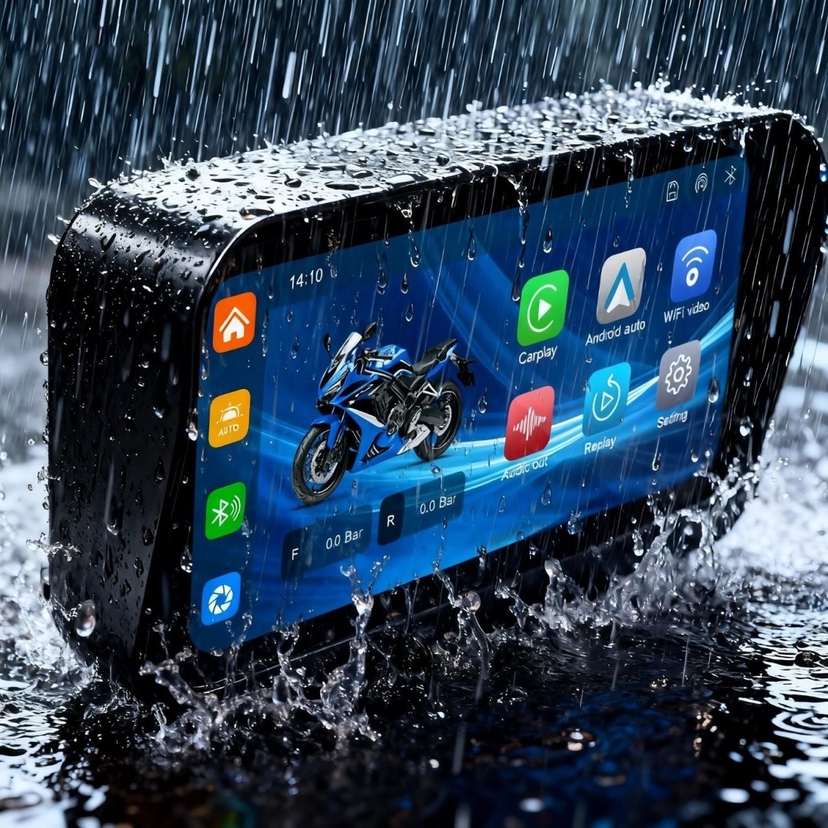 Elebest F83T Wireless CarPlay Display fürs Motorrad mit Android Auto