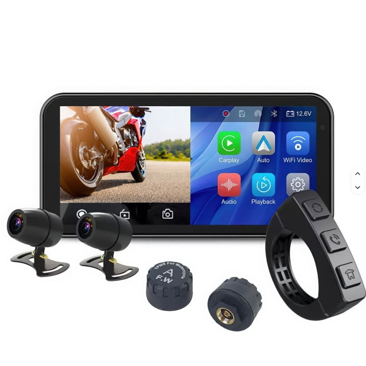 yamaha e bike display navi Motorrad Navi CarPlay Android Auto 6,25" Dualkamera TPMS