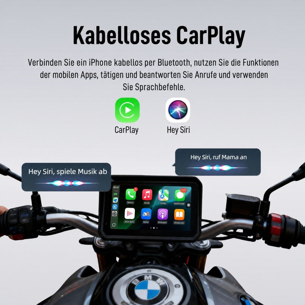 Elebest F96C Motorrad Dashcam für Front und Heck in einem Display