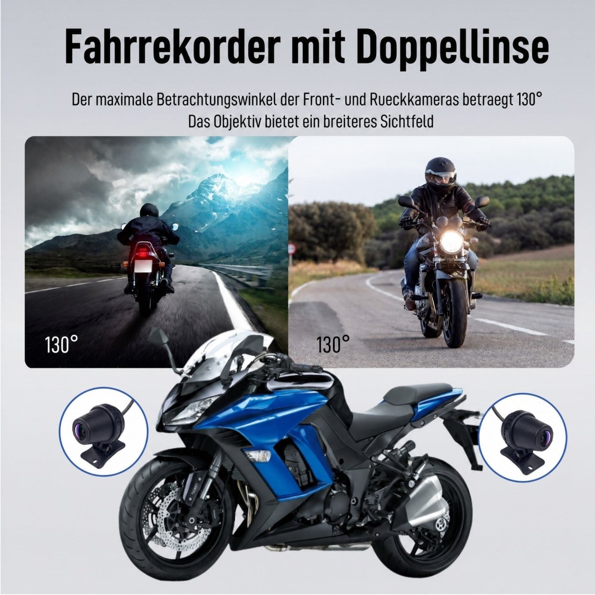 Elebest F96C Motorrad Display mit GPS-Tacho und Reifendruckanzeige (TPMS-fähig)