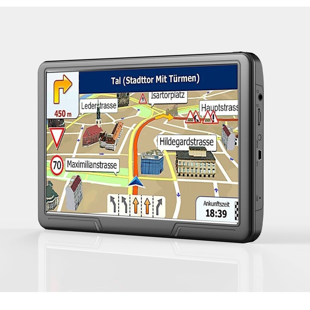 Elebest City 90 Navigationssystem, 9 Zoll Display, LKW Navigation, Wohnmobil- und Wohnwagen Navi, Freisprechfunktion, Navi für Auto